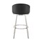 Armen Living Noran Swivel Counter Stool in Brushed Stainless Steel and Black Faux Leather 840254335752 - alternate 10